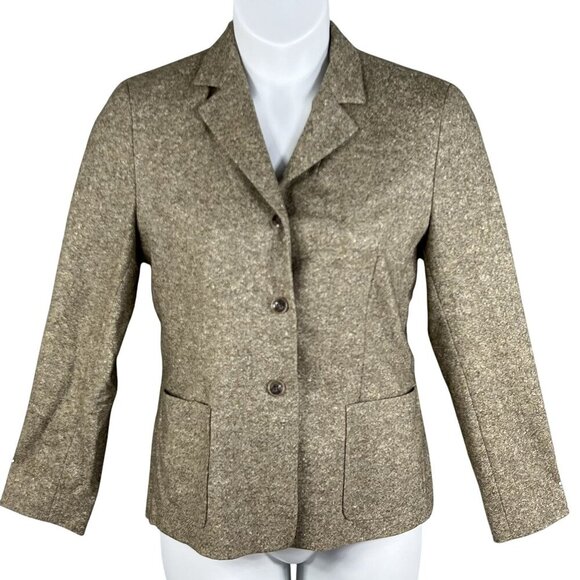 Brooks Brothers Womens 8 Wool Silk Blend Blazer USA Made Quiet Luxury Minimalist - Picture 9 of 15